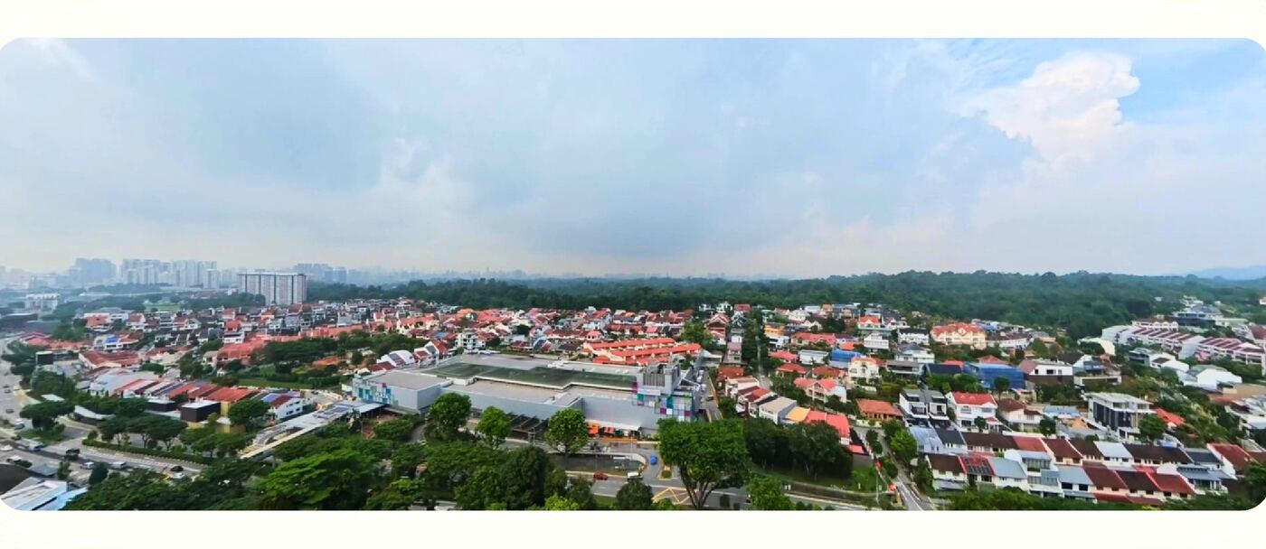 Panoramic view towards the city skyline